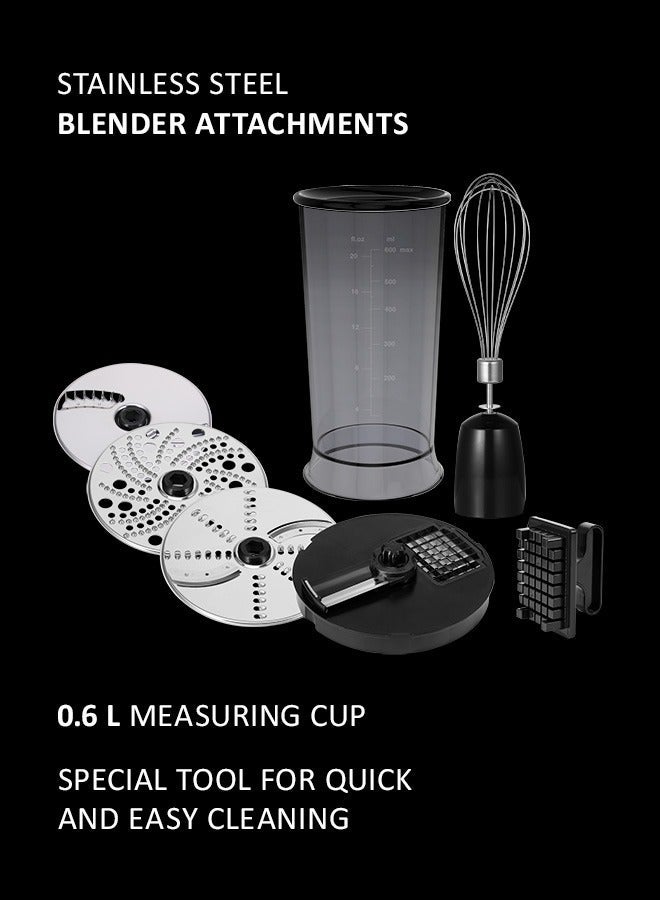 Polaris PHB 1637AL CUBE Hand Blender | 1000W 11-in-1 | Cube Cutter, Mixer, Chopper, Whisk, Masher, Milk Frother | 30 Speeds | LCD Display | 4 Pro TITAN Blades | 0.5L & 2L Choppers | 0.6L Cup | PROtect - Image 5